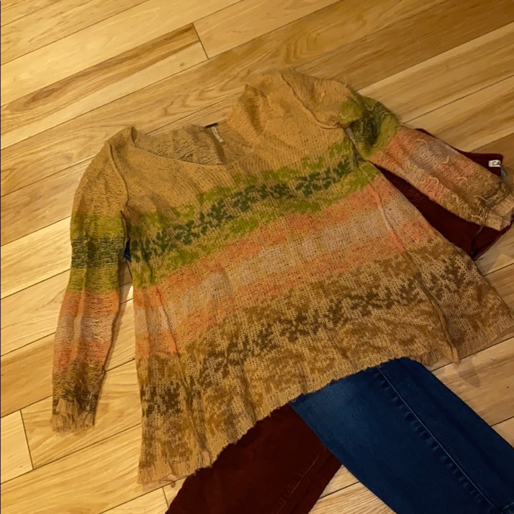 Free People sweater, soft earth tones